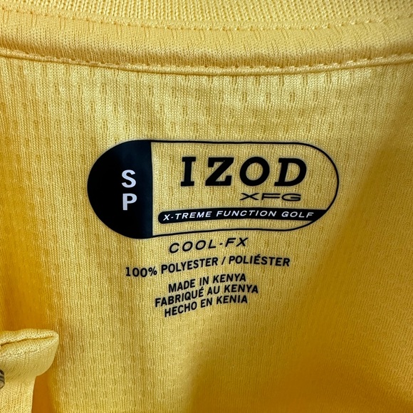 Men’s S Izod Sunshine Yellow Cool FX Golf Shirt - Picture 5 of 7